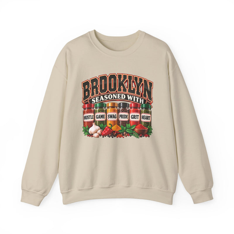 Brooklyn Seasoned With Hustle Game Swag Pride Grit Heart — Sweatshirt