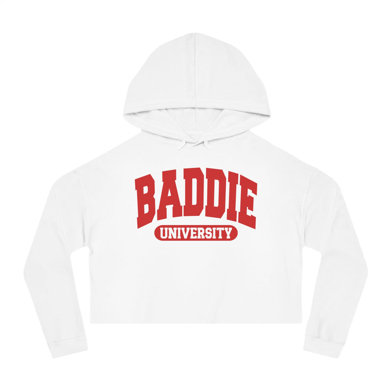 Baddie University — Retro Collegiate Crop Top Hoodie