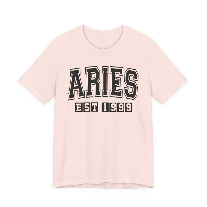 Aries EST (YEAR) Personalization — Zodiac Birthday T-Shirt