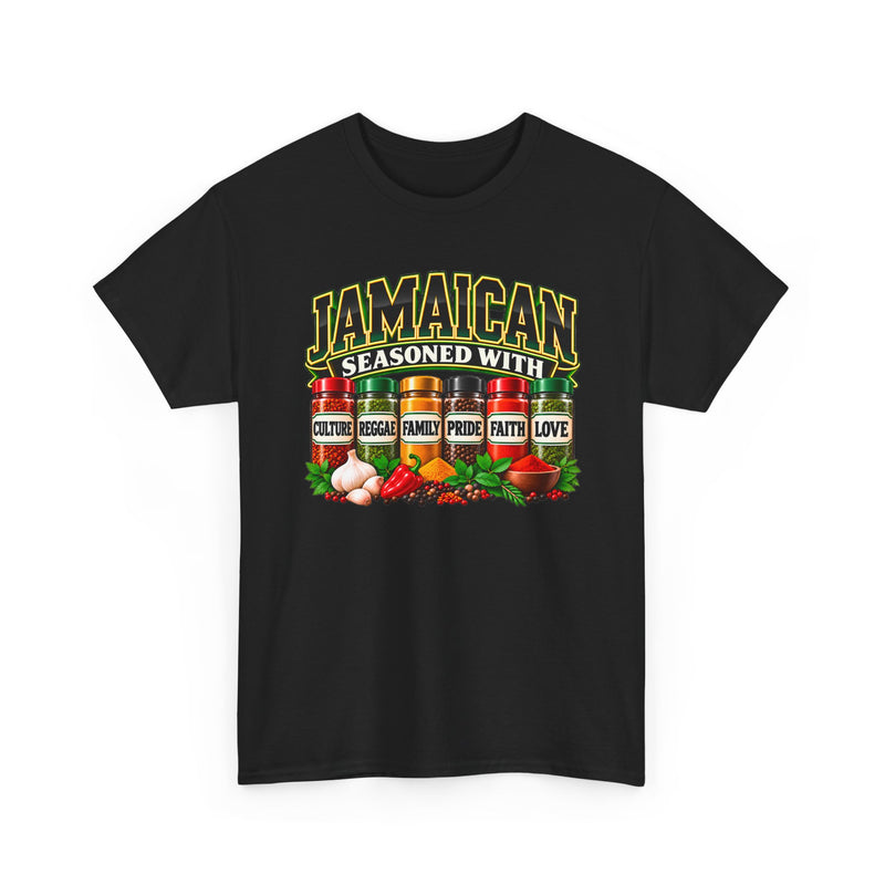 Jamaican Seasoned With Culture Reggae Family Pride Faith Love - T-Shirt