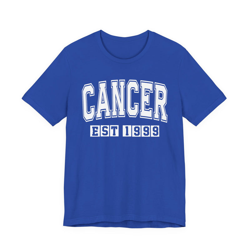 Cancer EST (YEAR) Personalization — Zodiac Birthday T-Shirt