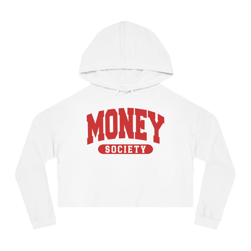 Money Society — Retro Collegiate Crop Top Hoodie
