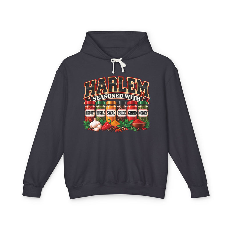 Harlem Seasoned With History Hustle Swag Pride Grind Money — Hoodie