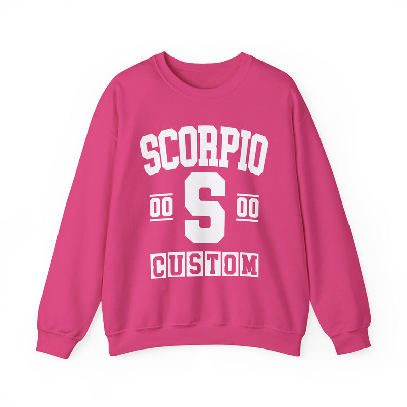 Custom Scorpio Varsity Sweatshirt — Customize Birthday Day/Month/Year — Customize Gemini Season/Nation