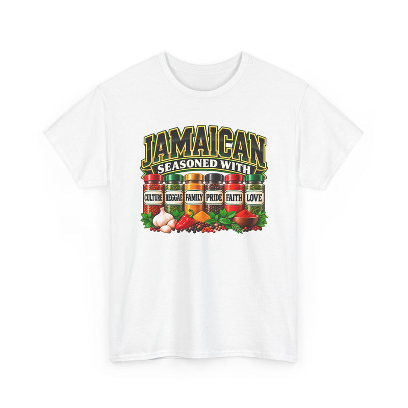 Jamaican Seasoned With Culture Reggae Family Pride Faith Love - T-Shirt