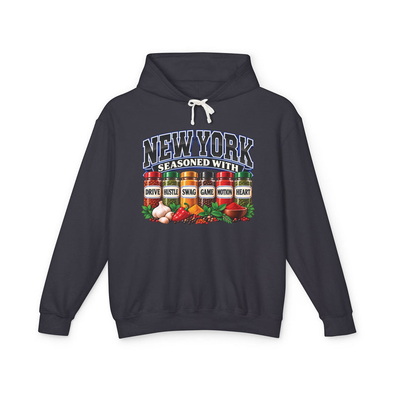New York Seasoned With Drive Hustle Swag Game Motion Heart — Hoodie