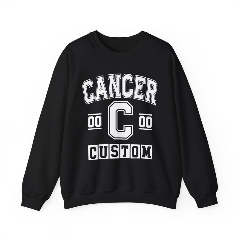 Custom Cancer Varsity Sweatshirt — Customize Birthday Day/Month/Year — Customize Gemini Season/Nation