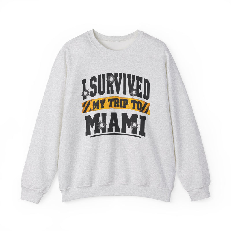 Sweatshirt with lettering reading I Survived My Trip To Miami, gallery image 3.