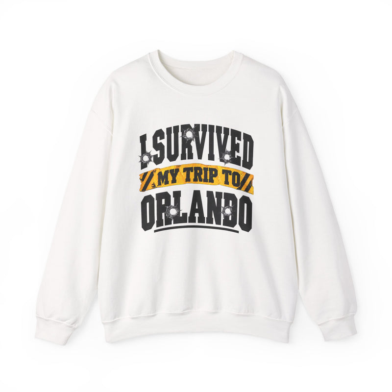 Sweatshirt with lettering reading I Survived My Trip To Orlando, gallery image 2.