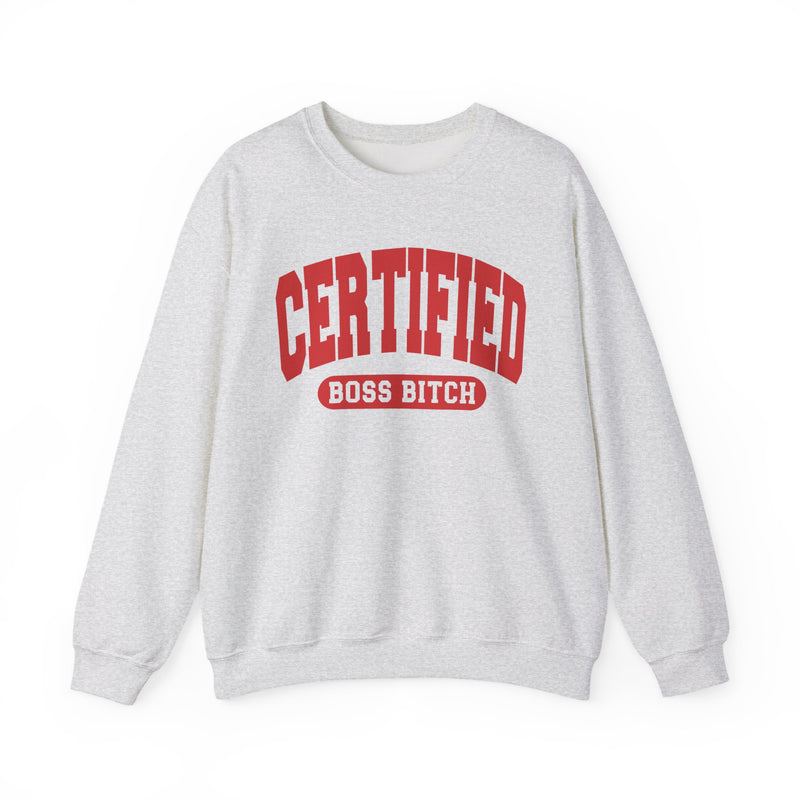 Certified Boss Bitch — Retro Collegiate Sweatshirt