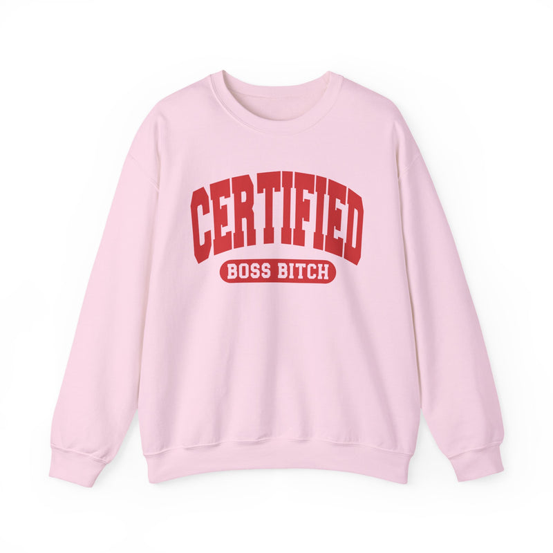 Certified Boss Bitch — Retro Collegiate Sweatshirt