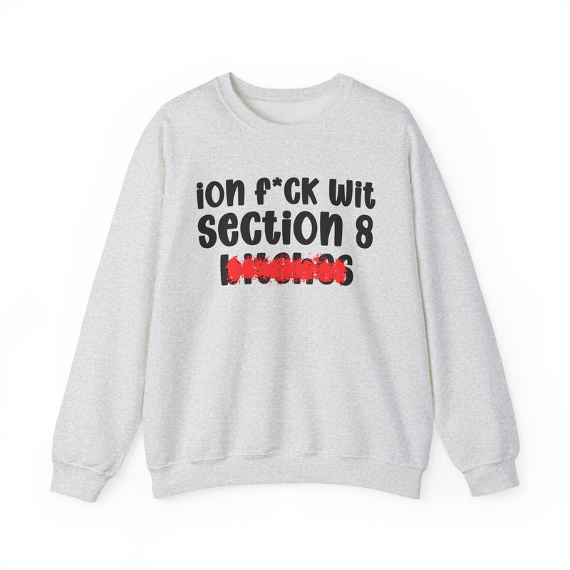 ION (I Don't) FUCK WIT SECTION 8 BITCHES — Bold Sarcastic Sweatshirt