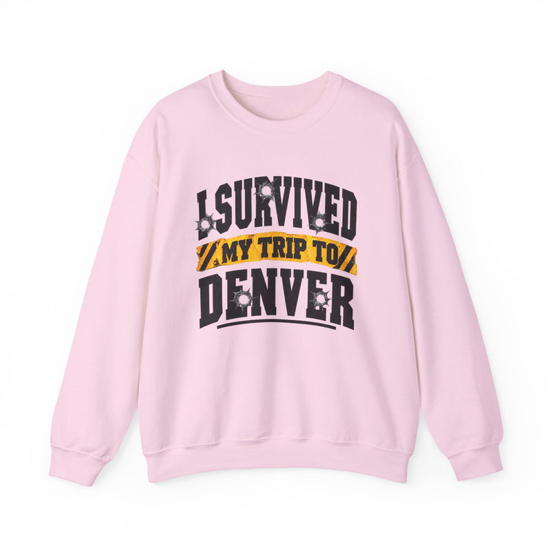 Sweatshirt with lettering reading I Survived My Trip To Denver, gallery image 10.