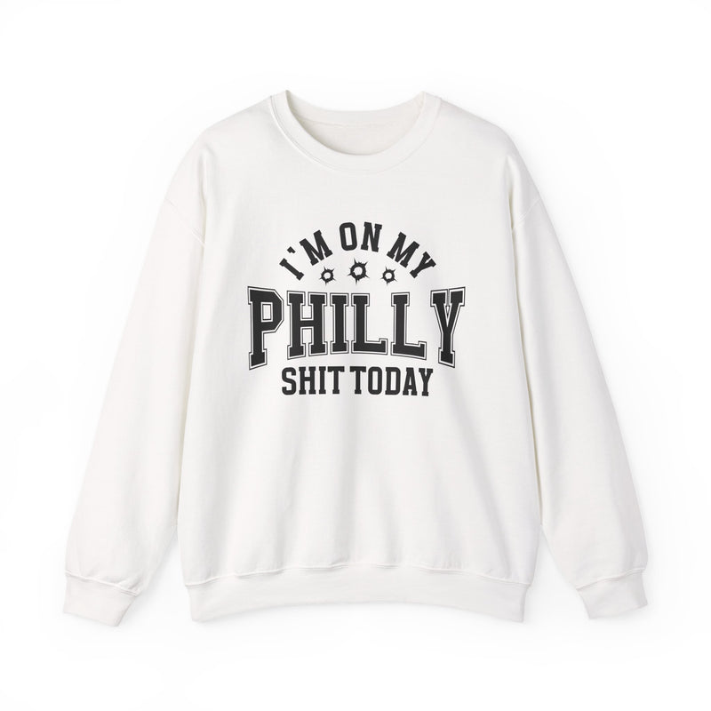 Sweatshirt with lettering reading I'm On My Philly Shit Today, gallery image 2.