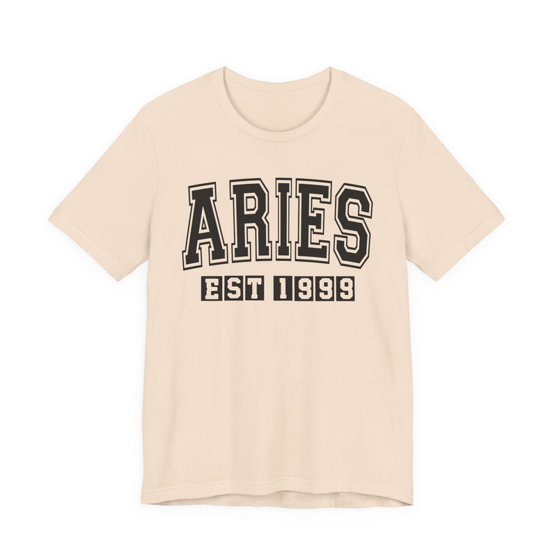 Aries EST (YEAR) Personalization — Zodiac Birthday T-Shirt