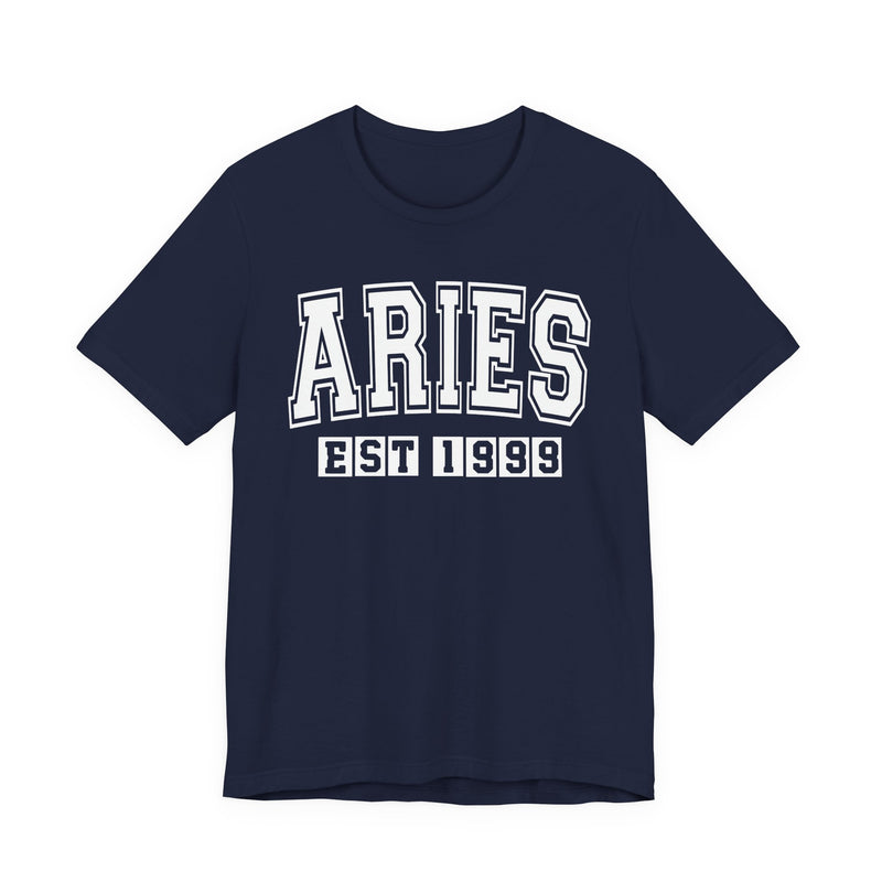 Aries EST (YEAR) Personalization — Zodiac Birthday T-Shirt