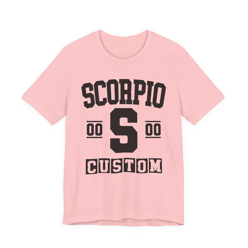 Custom Scorpio Varsity T-Shirt — Customize Birthday Day/Month/Year — Customize Season/nation/Society