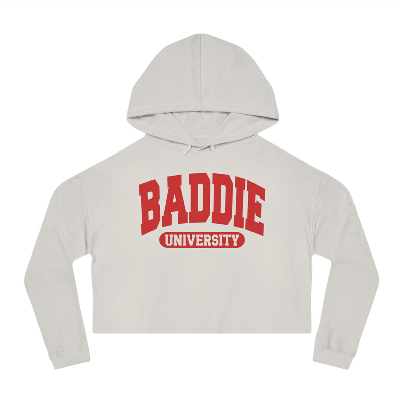 Baddie University — Retro Collegiate Crop Top Hoodie