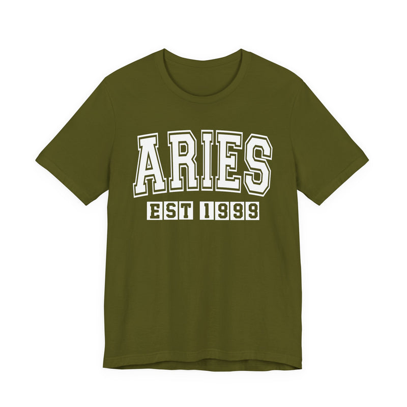 Aries EST (YEAR) Personalization — Zodiac Birthday T-Shirt