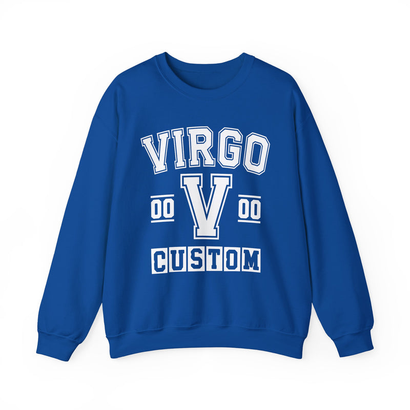 Custom Virgo Varsity Sweatshirt — Customize Birthday Day/Month/Year — Customize Gemini Season/Nation