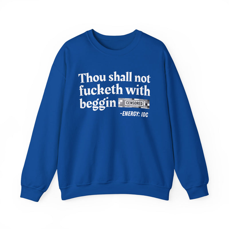 Thou Shall Not Fucketh With Beggin' Censored Bitch Vintage Funny Bible Print Slogan T-Shirt V2