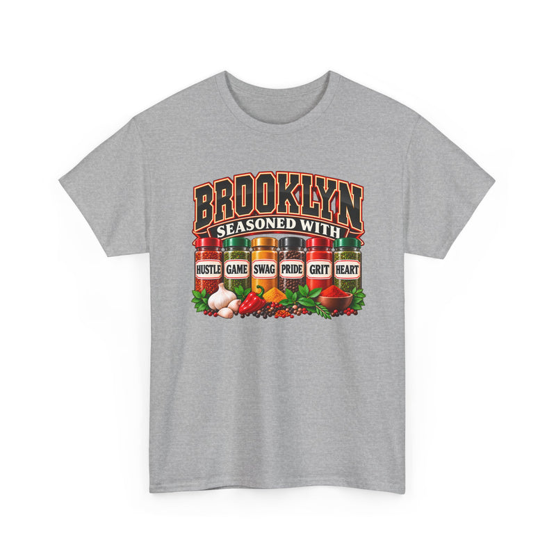 Brooklyn Seasoned With Hustle Game Swag Pride Grit Heart - T-Shirt