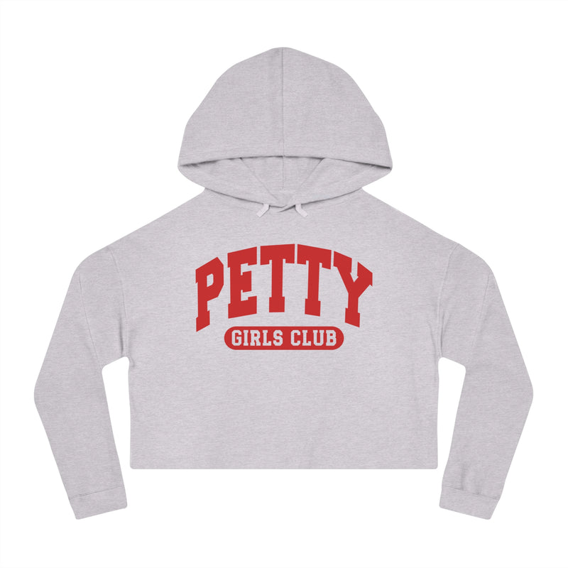 Petty Girls Club — Retro Collegiate Crop Top Hoodie
