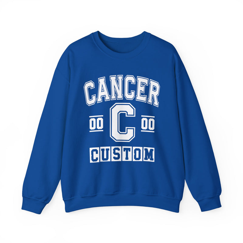 Custom Cancer Varsity Sweatshirt — Customize Birthday Day/Month/Year — Customize Gemini Season/Nation