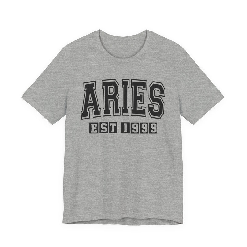 Aries EST (YEAR) Personalization — Zodiac Birthday T-Shirt