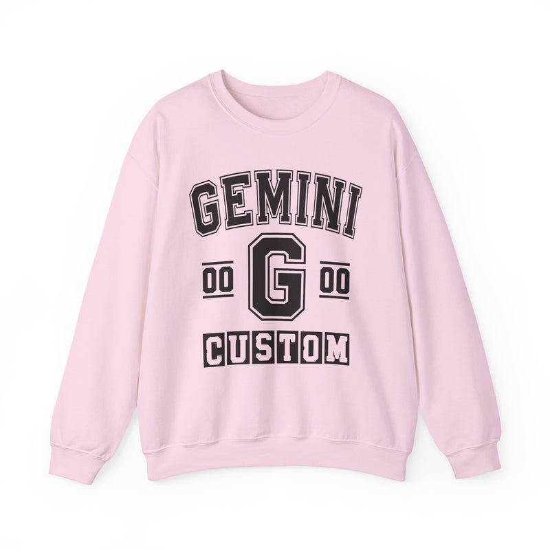 Custom Gemini Varsity Sweatshirt — Customize Birthday Day/Month/Year — Customize Gemini Season/Nation