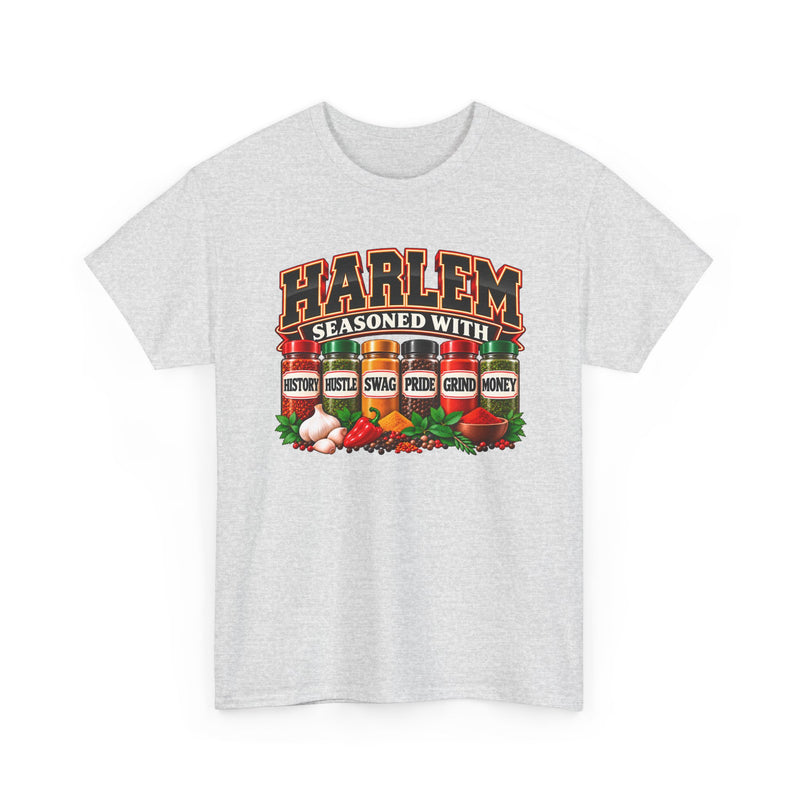 Harlem Seasoned With History Hustle Swag Pride Grind Money - T-Shirt