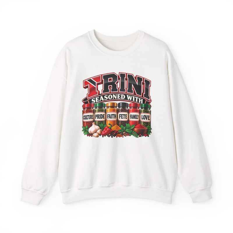 Trini Seasoned With Culture Pride Faith Fete Family Love — Sweatshirt