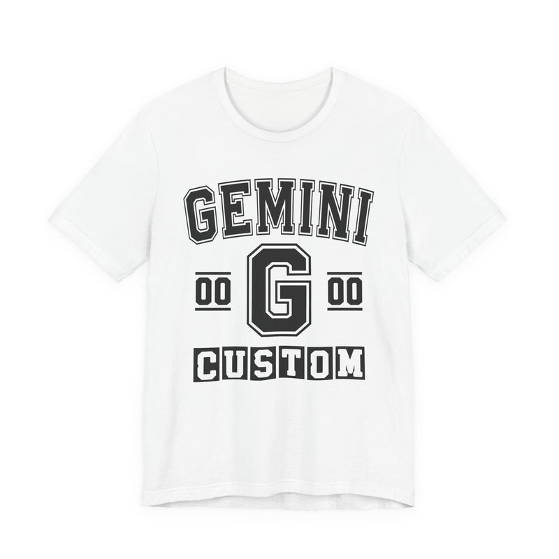 Custom Gemini Varsity T-Shirt — Customize Birthday Day/Month/Year — Customize Season/nation/Society