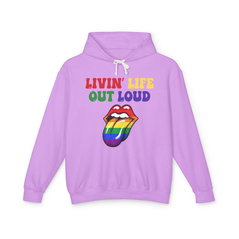 Livin' Life Out Loud — Rainbow Pride Lips Hoodie