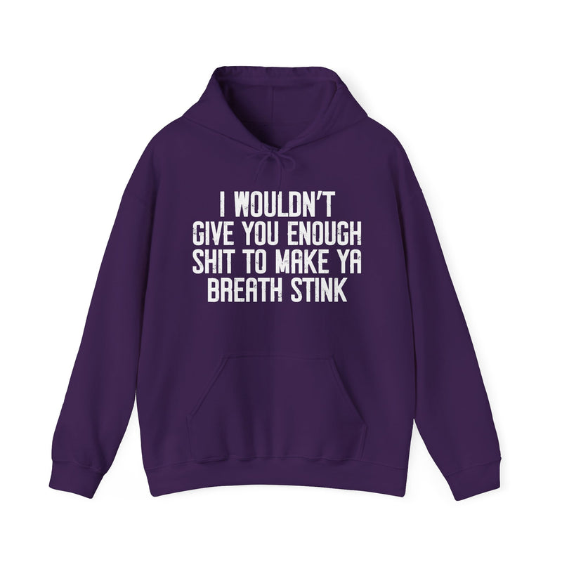 I Wouldn't Give You Enough Shit To Make Ya Breath Stink — Hoodie