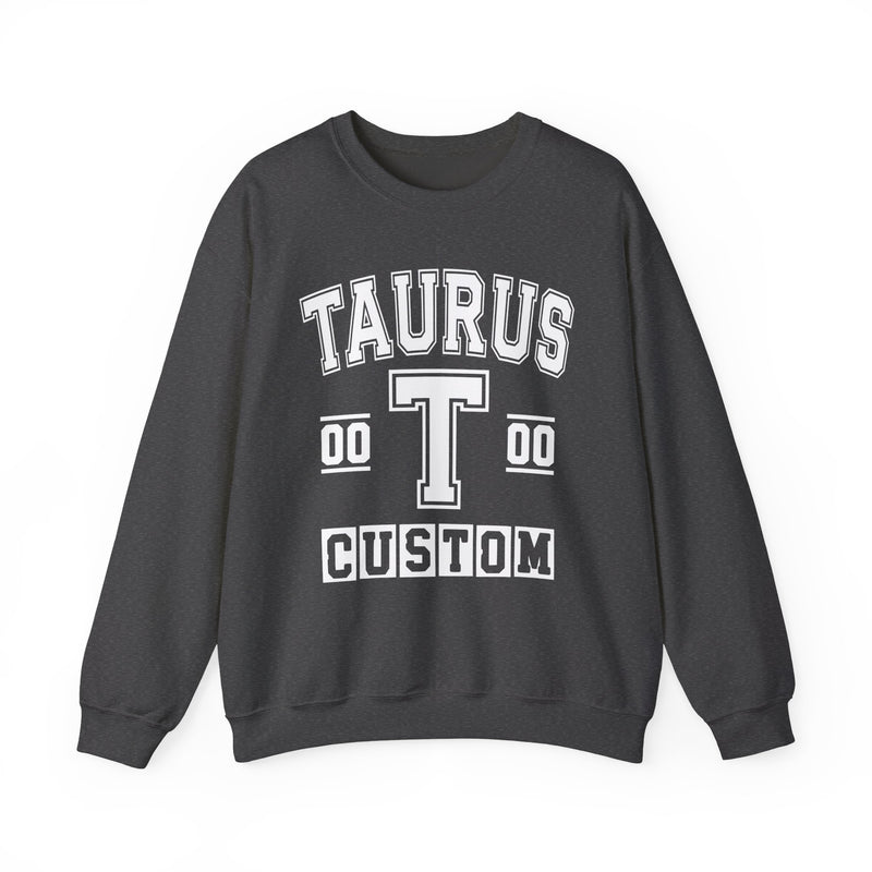 Custom Taurus Varsity Sweatshirt — Customize Birthday Day/Month/Year — Customize Gemini Season/Nation