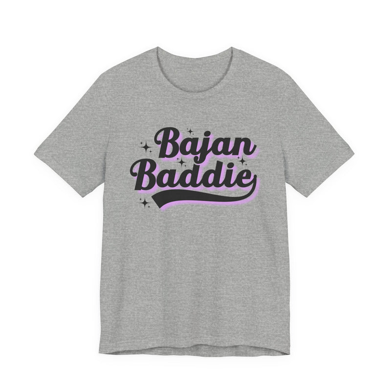 Bajan Baddie — Pink Varsity Statement T-Shirt