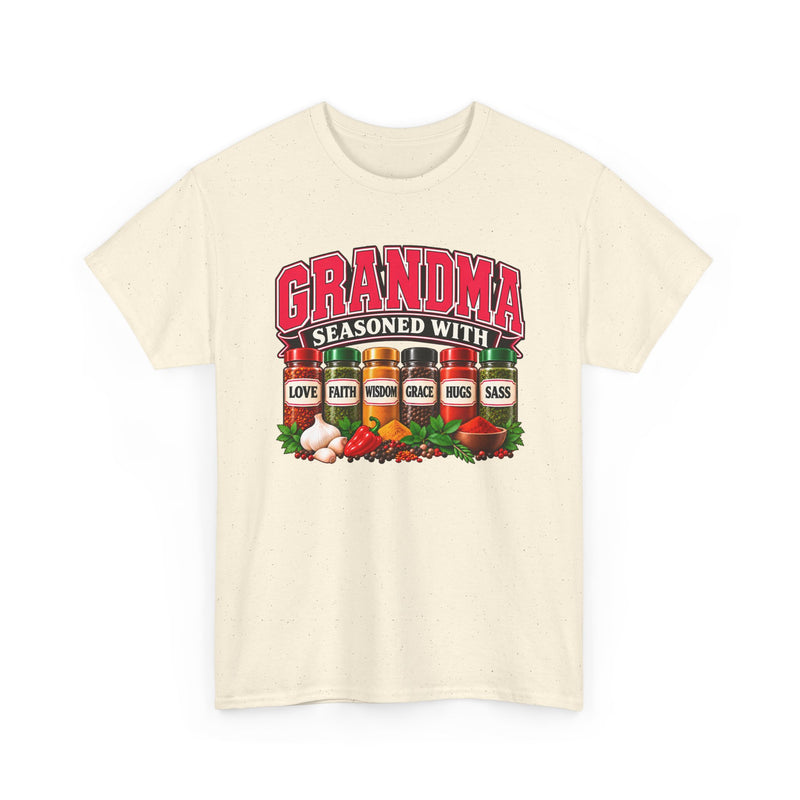 Grandma Seasoned With Love Faith Wisdom Grace Hugs Sass - T-Shirt