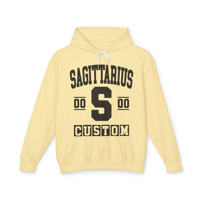 Custom Sagittarius Varsity Hoodie — Customize Birthday Day/Month/Year — Customize Gemini Season/Nation