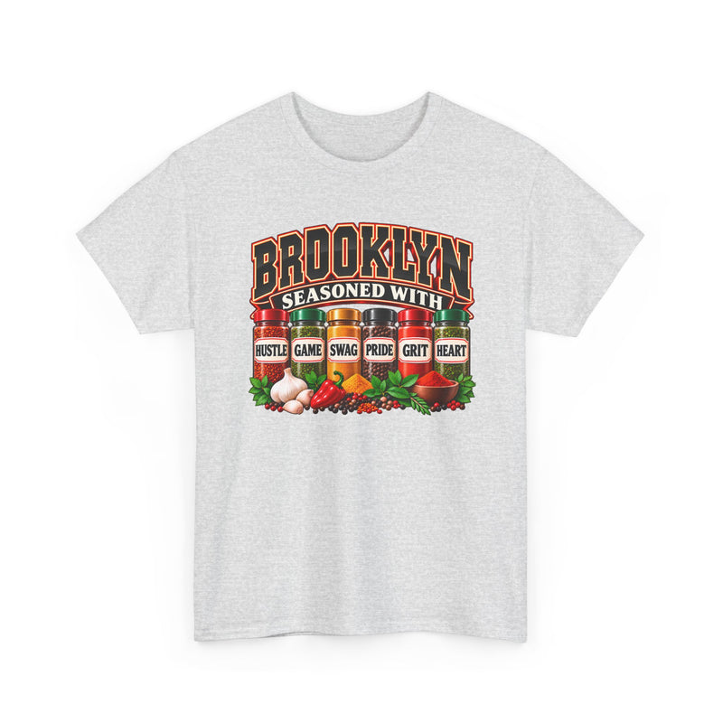 Brooklyn Seasoned With Hustle Game Swag Pride Grit Heart - T-Shirt