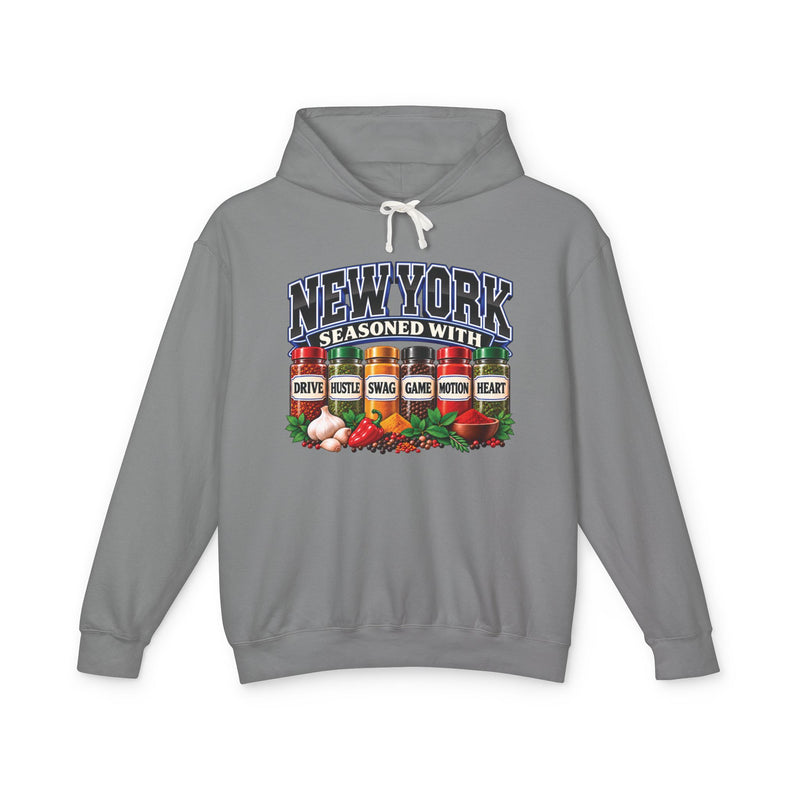 New York Seasoned With Drive Hustle Swag Game Motion Heart — Hoodie