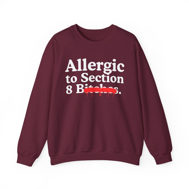 Allergic To Section 8 Bitches — Sarcastic Sassy Statement Sweatshirt