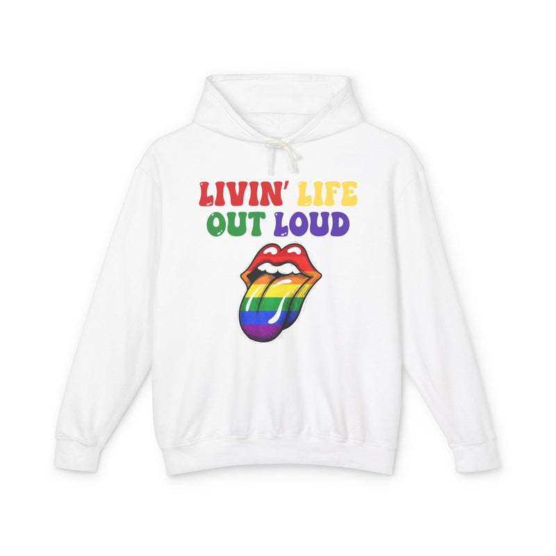 Livin' Life Out Loud — Rainbow Pride Lips Hoodie