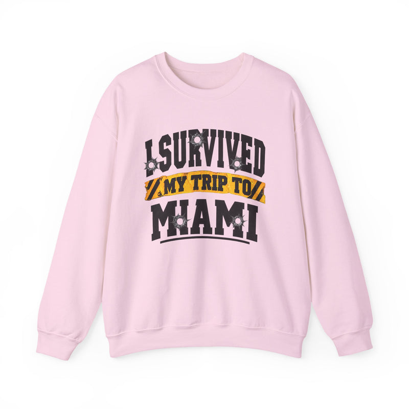 Sweatshirt with lettering reading I Survived My Trip To Miami, gallery image 10.