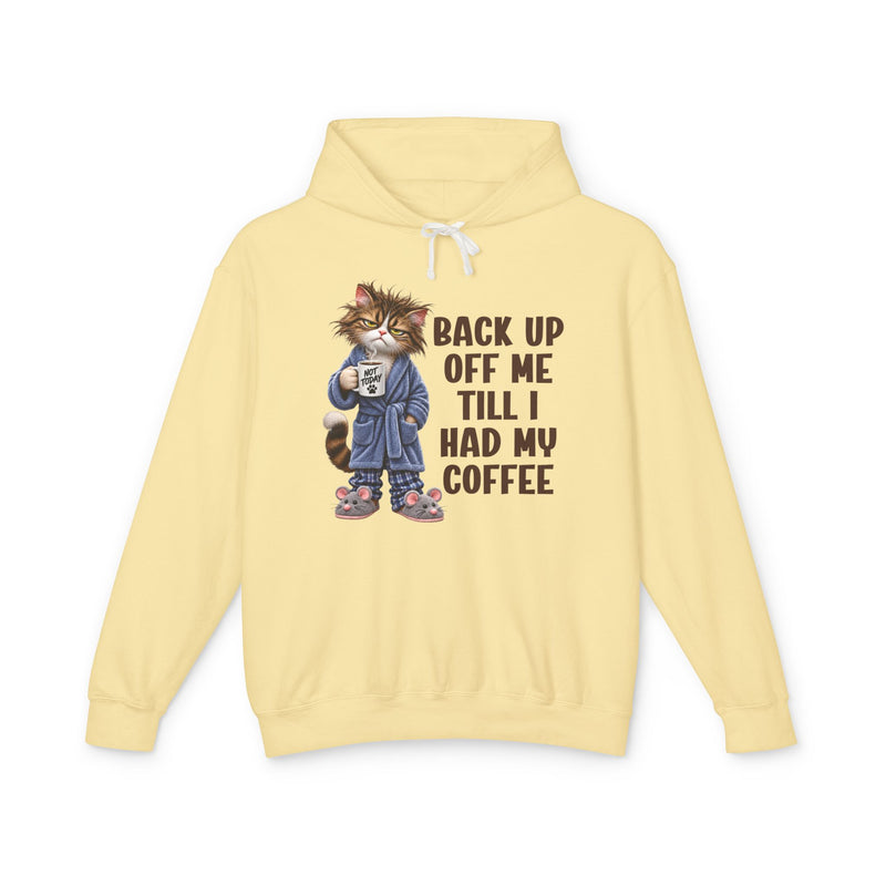 Back Up Off Me Till I Had My Coffee-Coffee Cat Graphic Hoodie