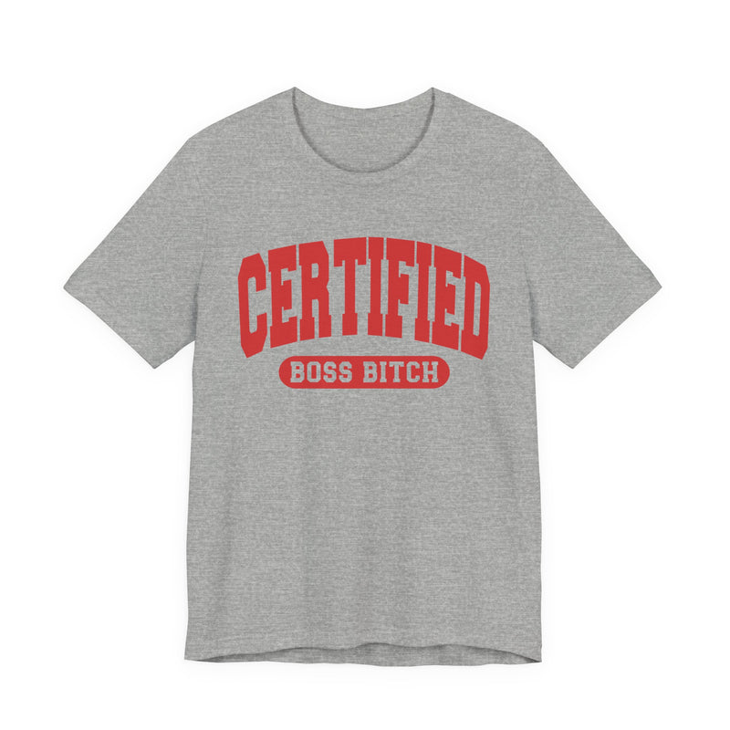 Certified Boss Bitch — Retro Collegiate T-Shirt