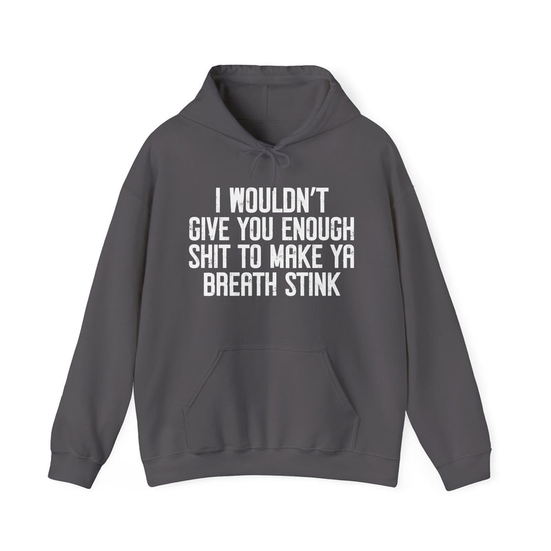 I Wouldn't Give You Enough Shit To Make Ya Breath Stink — Hoodie