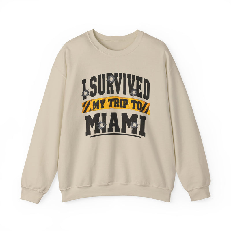 Sweatshirt with lettering reading I Survived My Trip To Miami, gallery image 4.