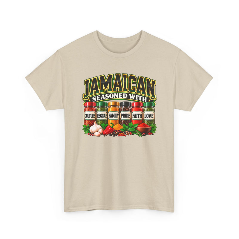 Jamaican Seasoned With Culture Reggae Family Pride Faith Love - T-Shirt