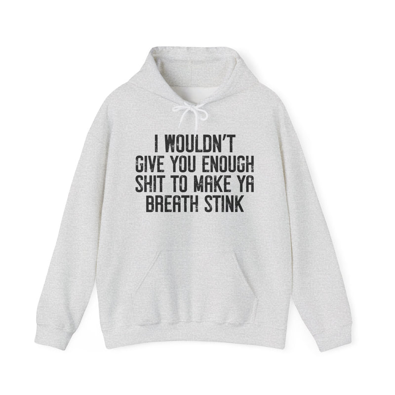 I Wouldn't Give You Enough Shit To Make Ya Breath Stink — Hoodie
